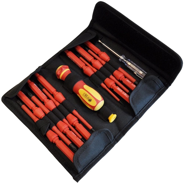 Tools 14 Piece Insulated Screwdriver Set with Interchangeable Blades